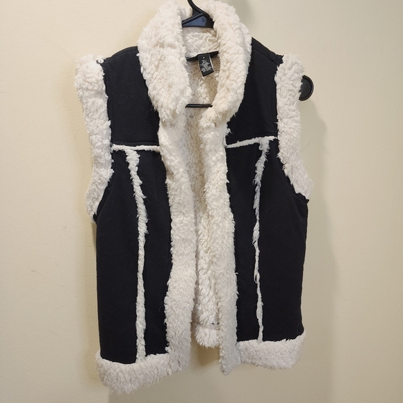 I.N.C. International Concept vest black faux shearling warm vest size s - Picture 2 of 7